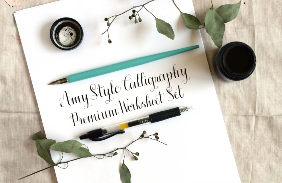 Premium {Amy Style} Calligraphy Worksheet Set | The Postman's Knock