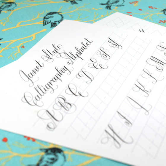 Janet Style Free Calligraphy Worksheet Exemplar