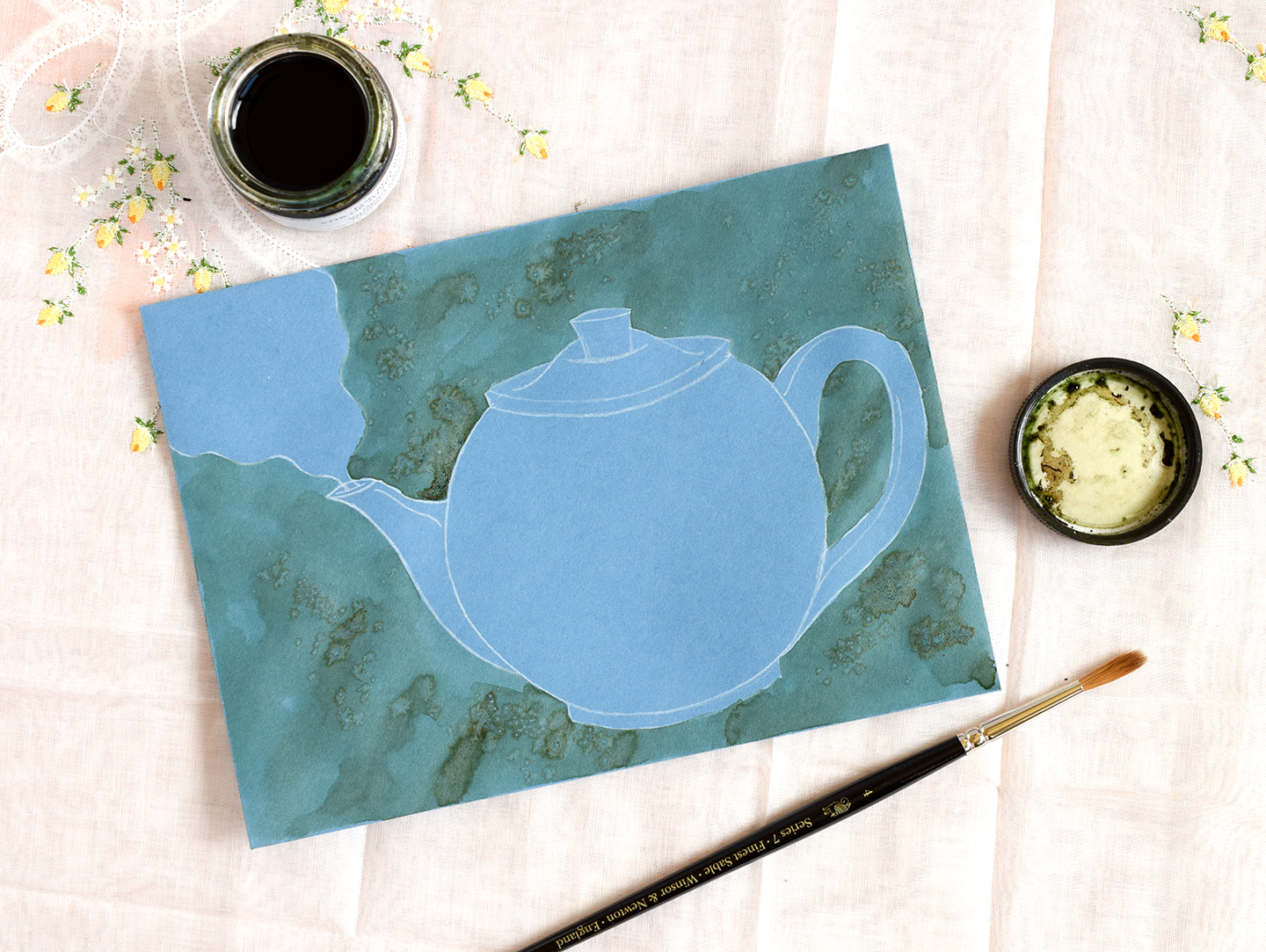 Illustrated Teapot Envelope Art Tutorial | The Postman's Knock