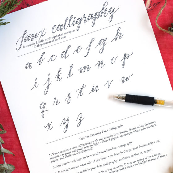 Kaitlin Style Faux Calligraphy Exemplar | The Postman's Knock