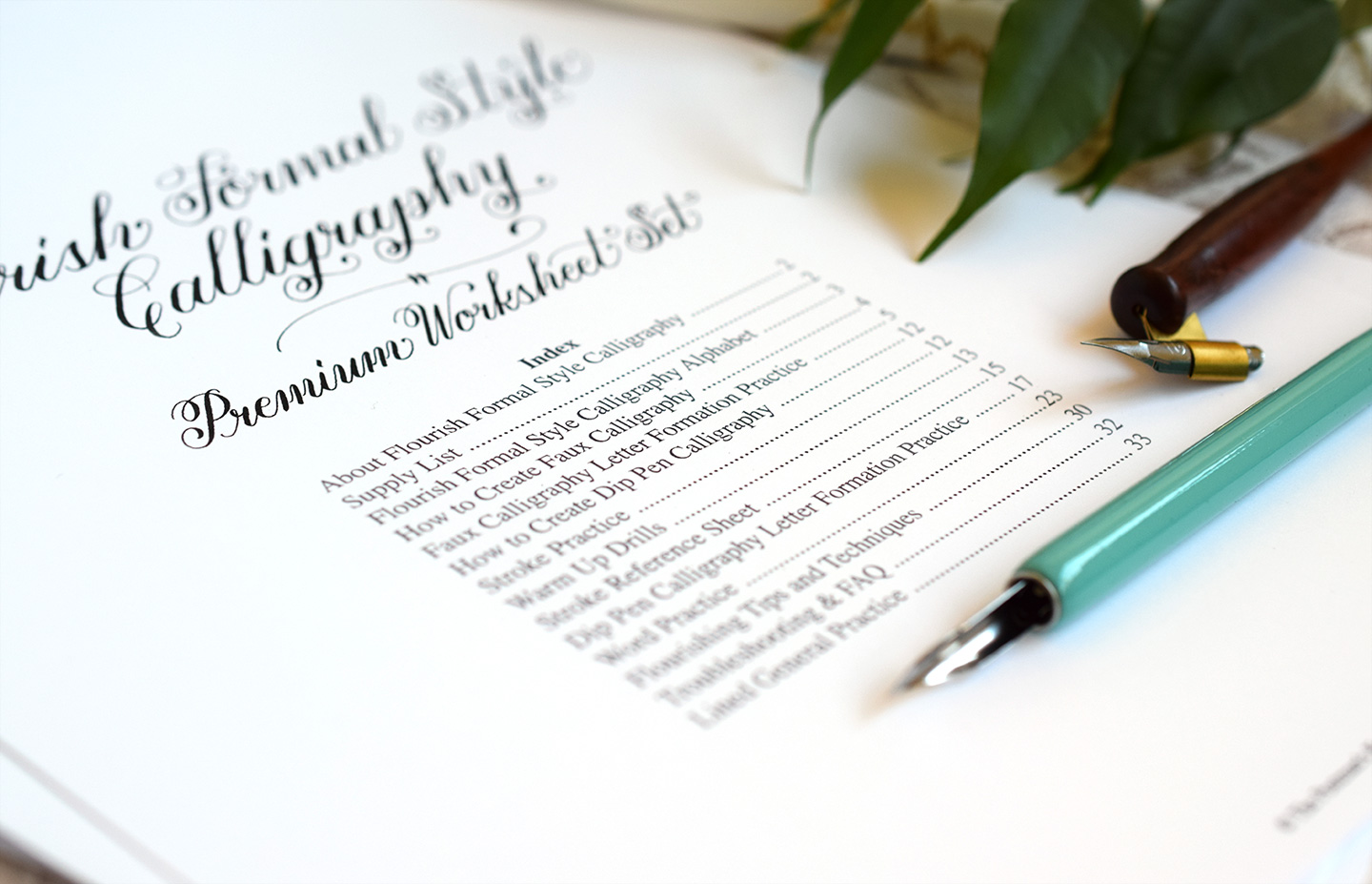 Flourish Formal Style Calligraphy Worksheet | The Postman's Knock