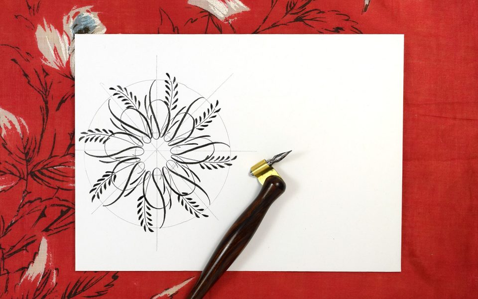 Flourished Calligraphy Medallion Tutorial | The Postman's Knock