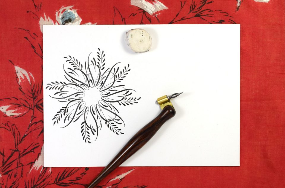 Flourished Calligraphy Medallion Tutorial | The Postman's Knock