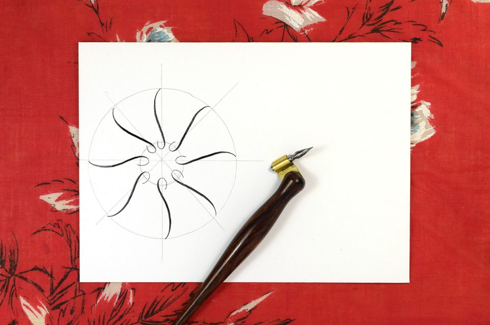 Flourished Calligraphy Medallion Tutorial | The Postman's Knock