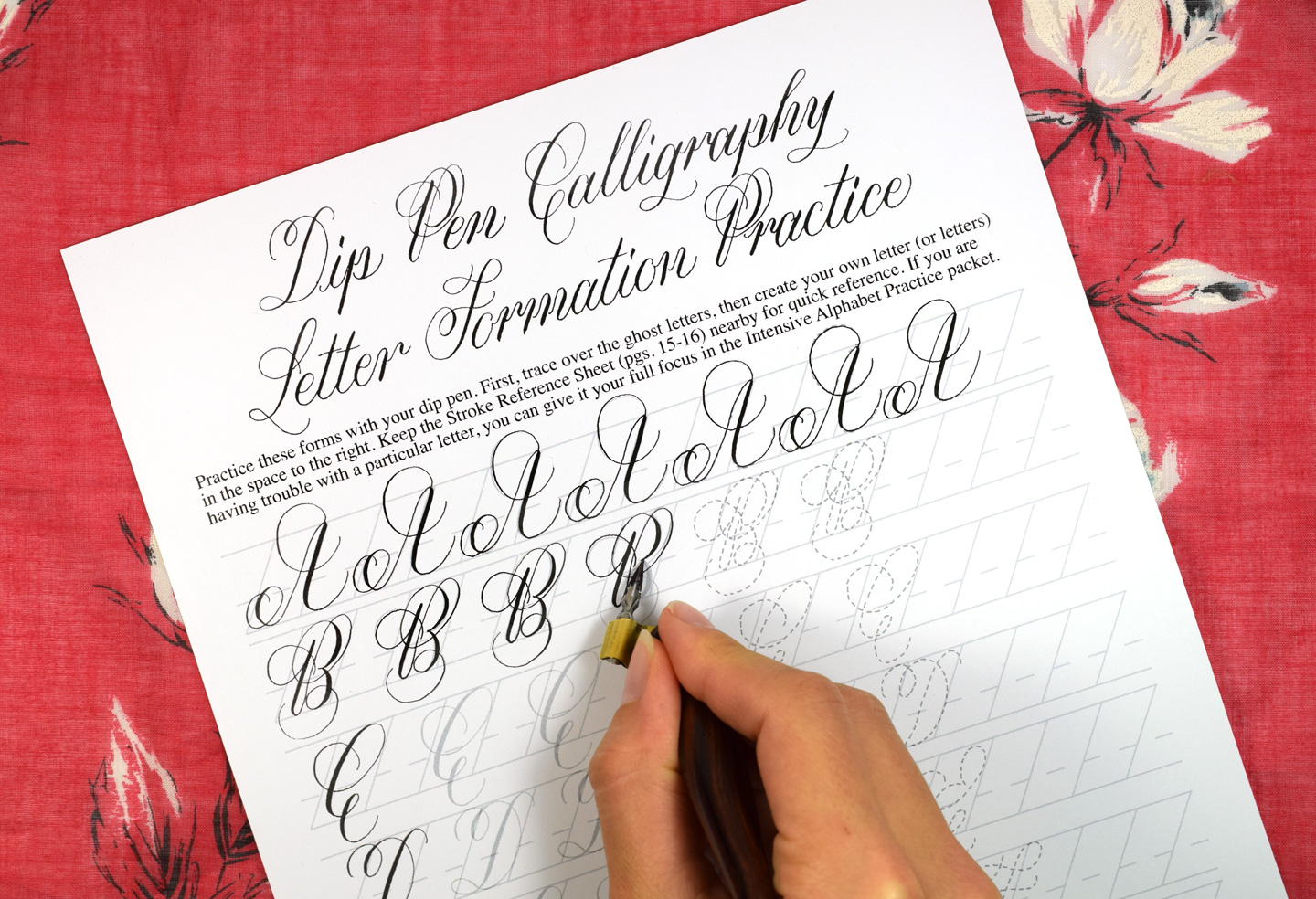 Printable Calligraphy Worksheet Set (Janet Style) | The Postman's Knock