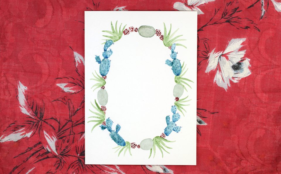 Watercolor Cactus Wreath Tutorial | The Postman's Knock