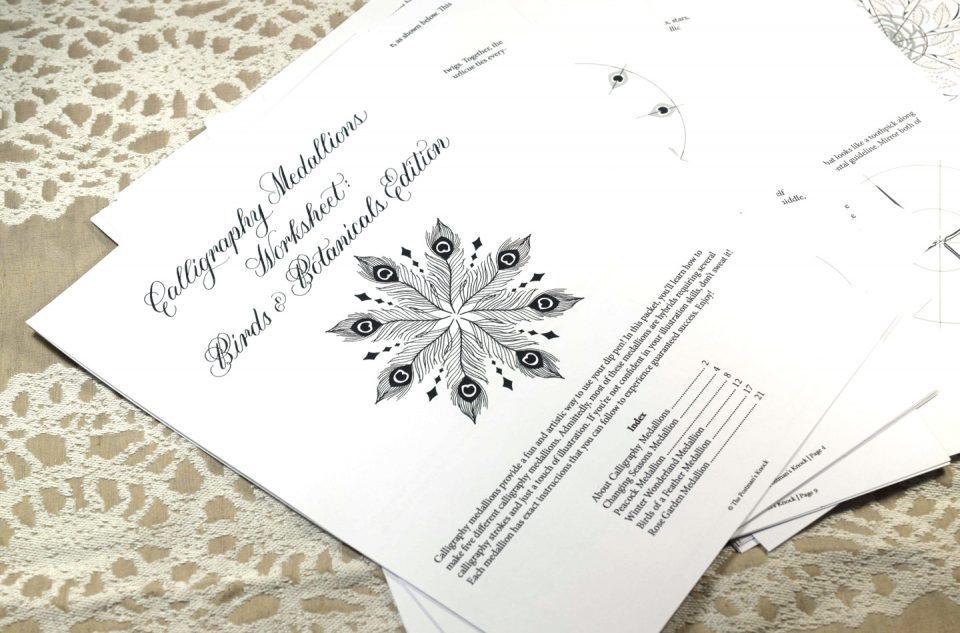 Introducing the Calligraphy Medallions Worksheet: Birds & Botanicals Edition | The Postman's Knock