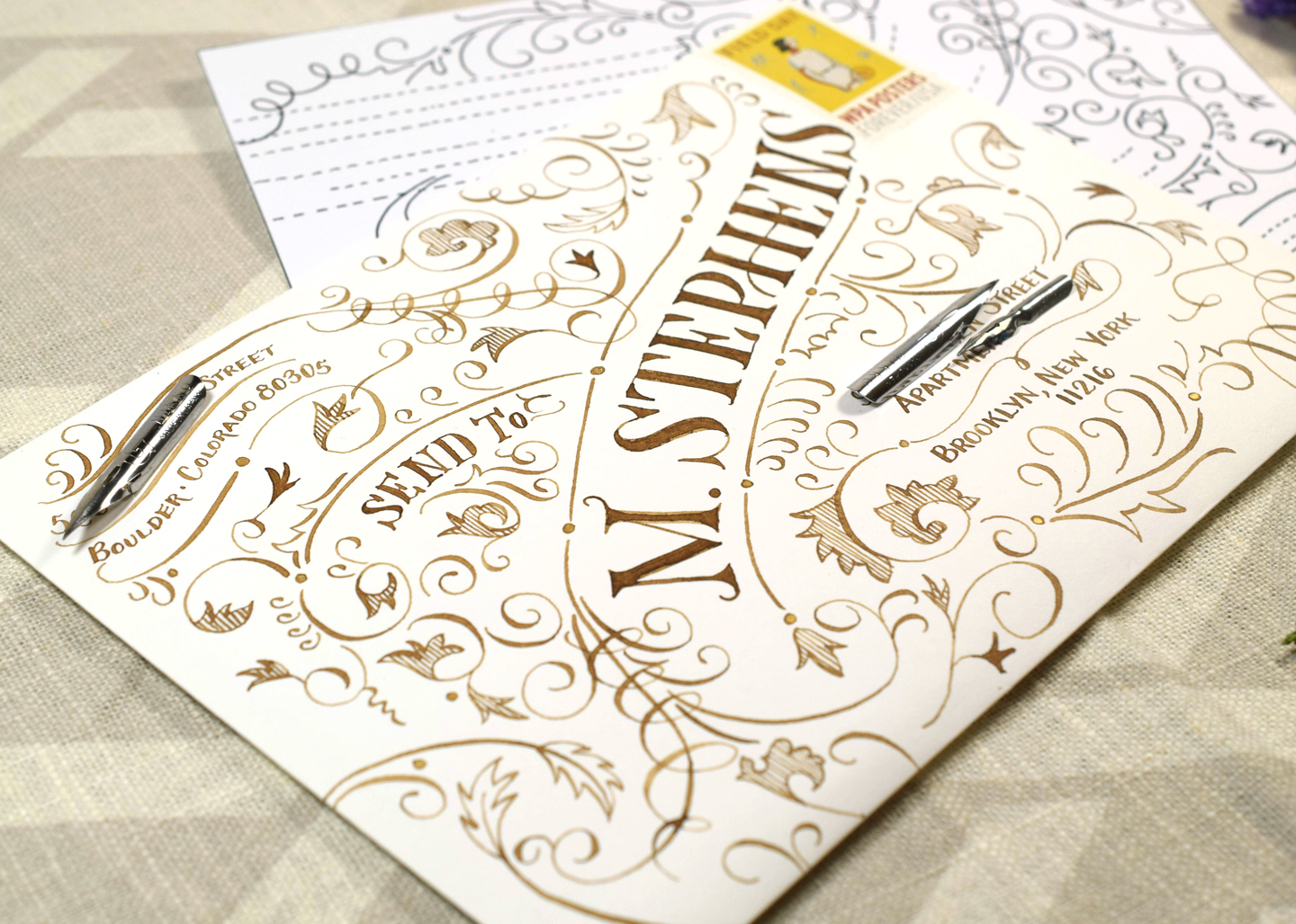 Typography Envelope Art Video Tutorial | The Postman's Knock