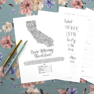 This 16-page worksheet will walk you through how to write in a playful, embellished hand lettering style.