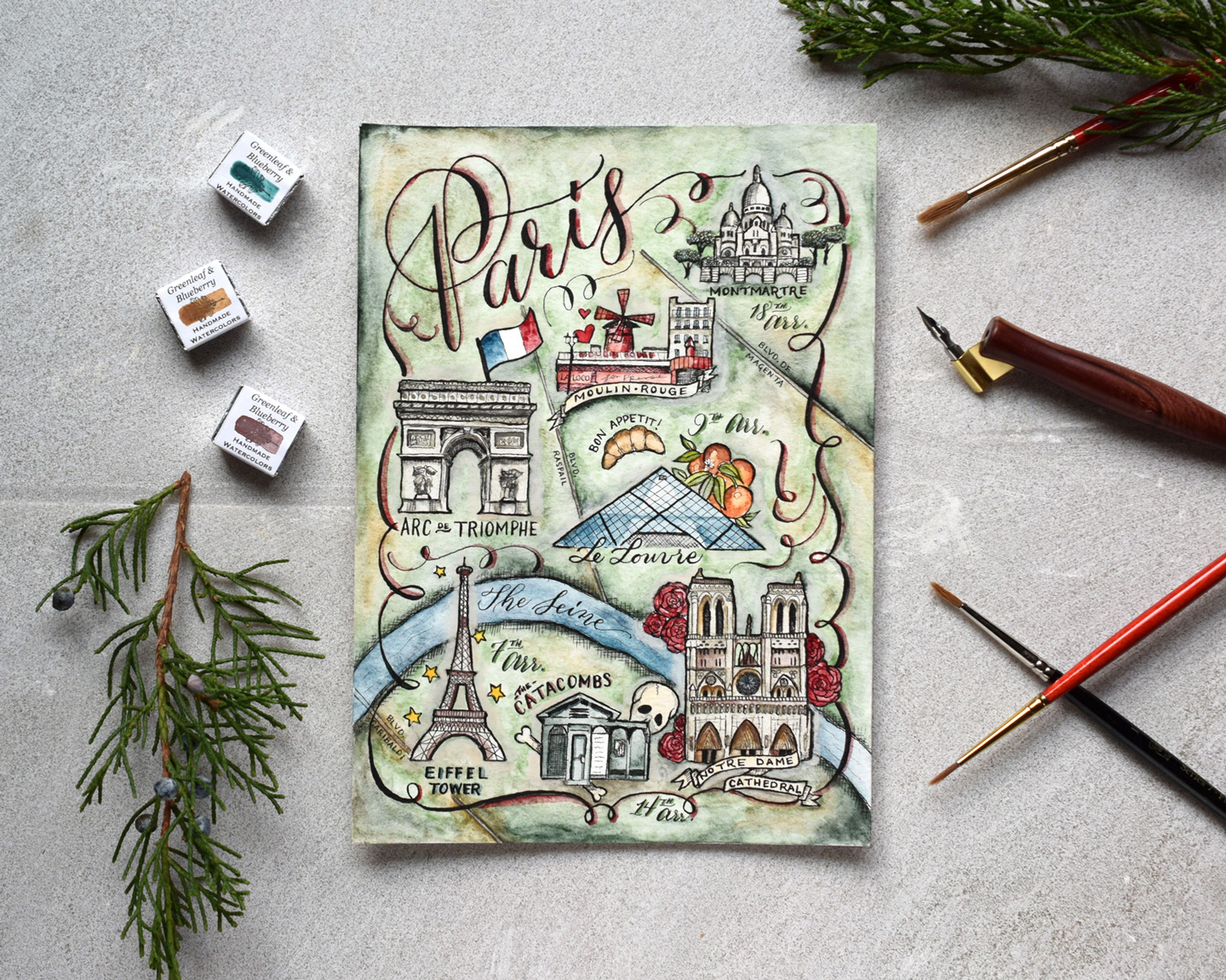The Watercolor Illustrated Map eCourse is Here!