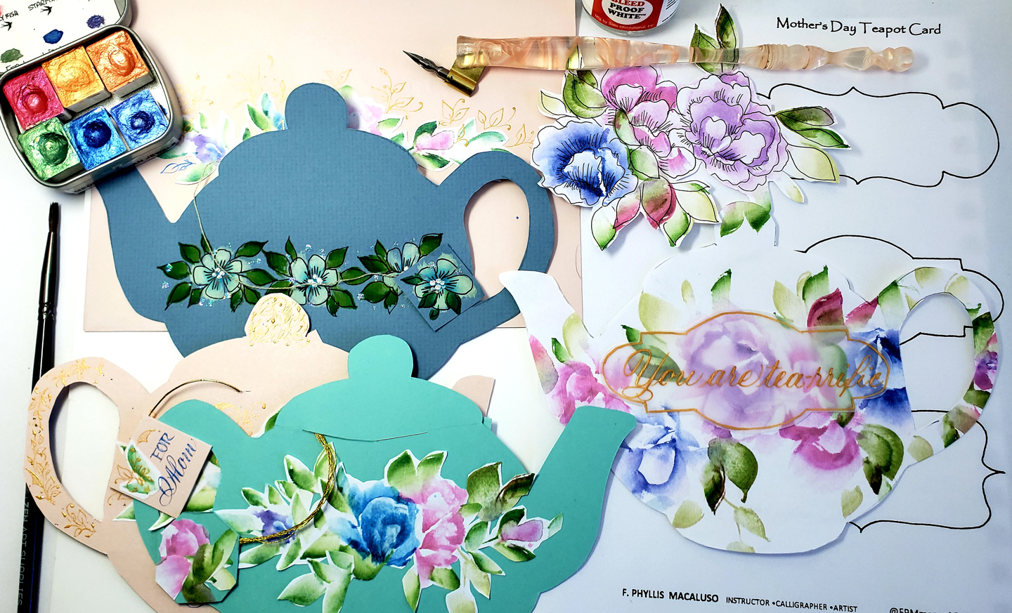 Teapot-Themed Mother's Day Card Tutorial by Phyllis Macaluso