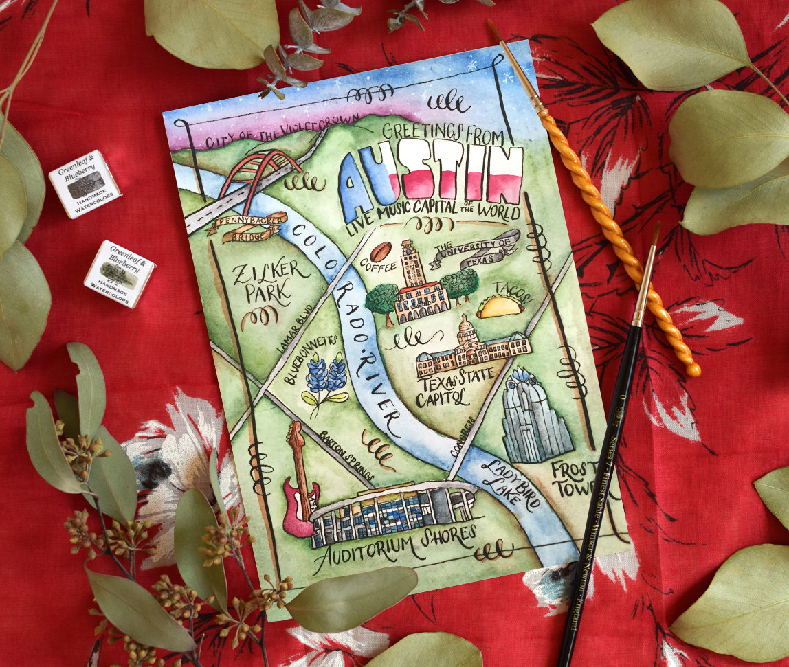 Watercolor Illustrated Maps: A Proud Teacher Showcase