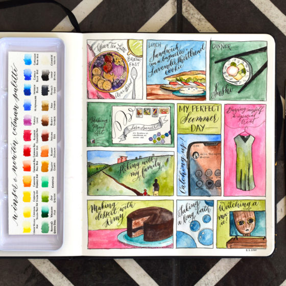 I especially love this palette for creating sketchbook pages, whether on the go or at home.