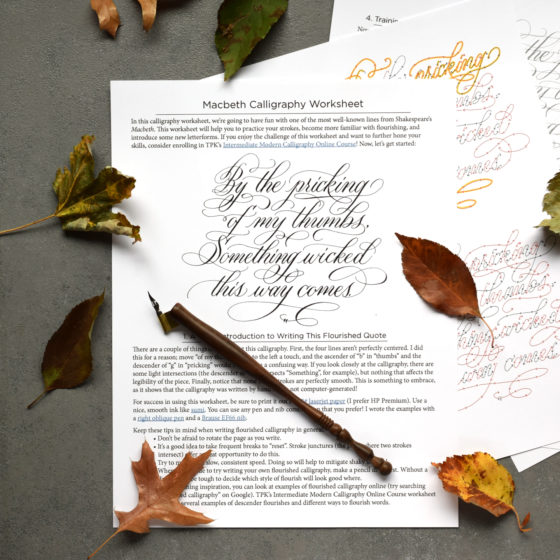 This worksheet provides a fabulous way to practice writing flourished calligraphy.