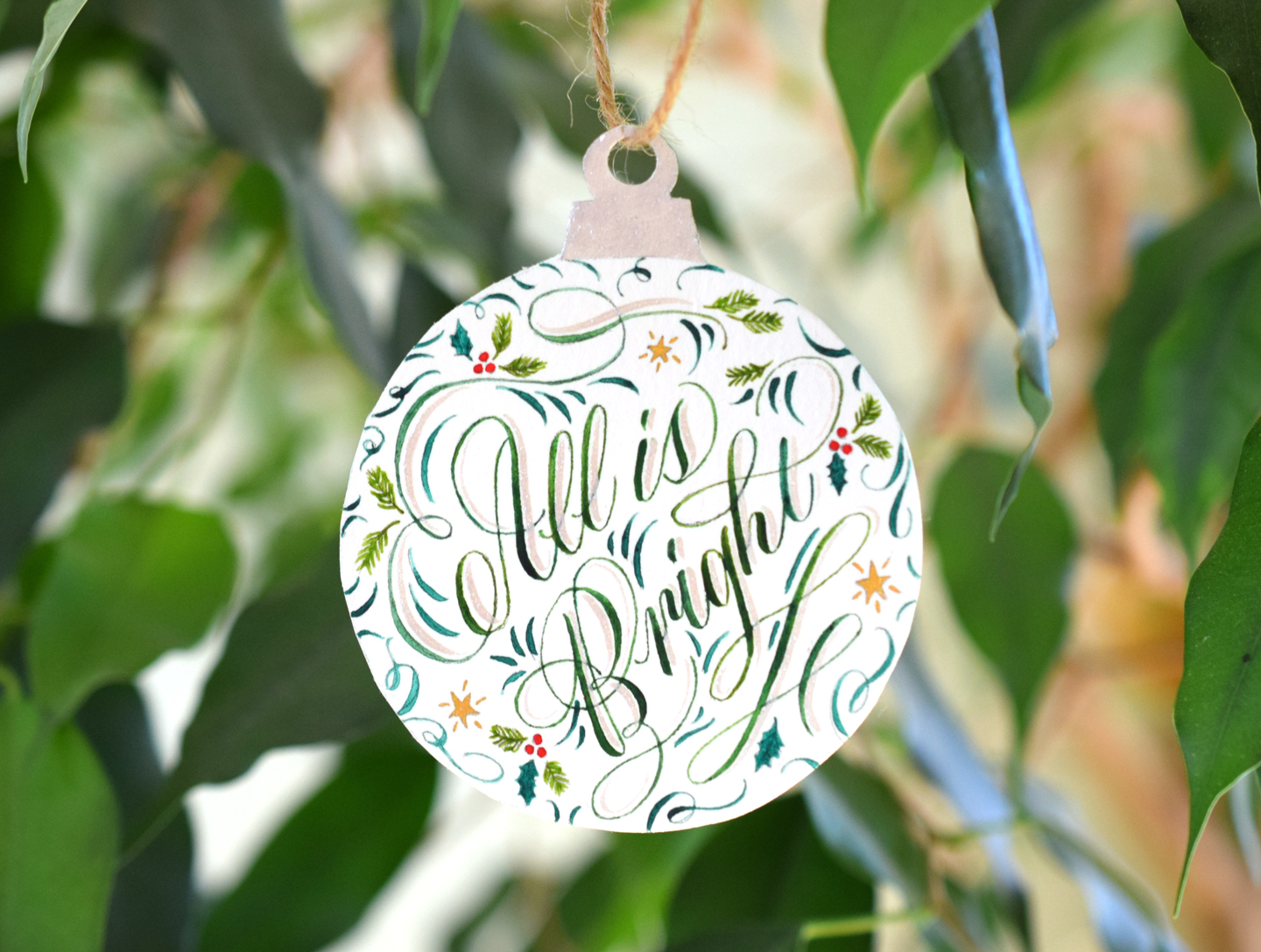 Calligraphy Christmas Ornament Tutorial