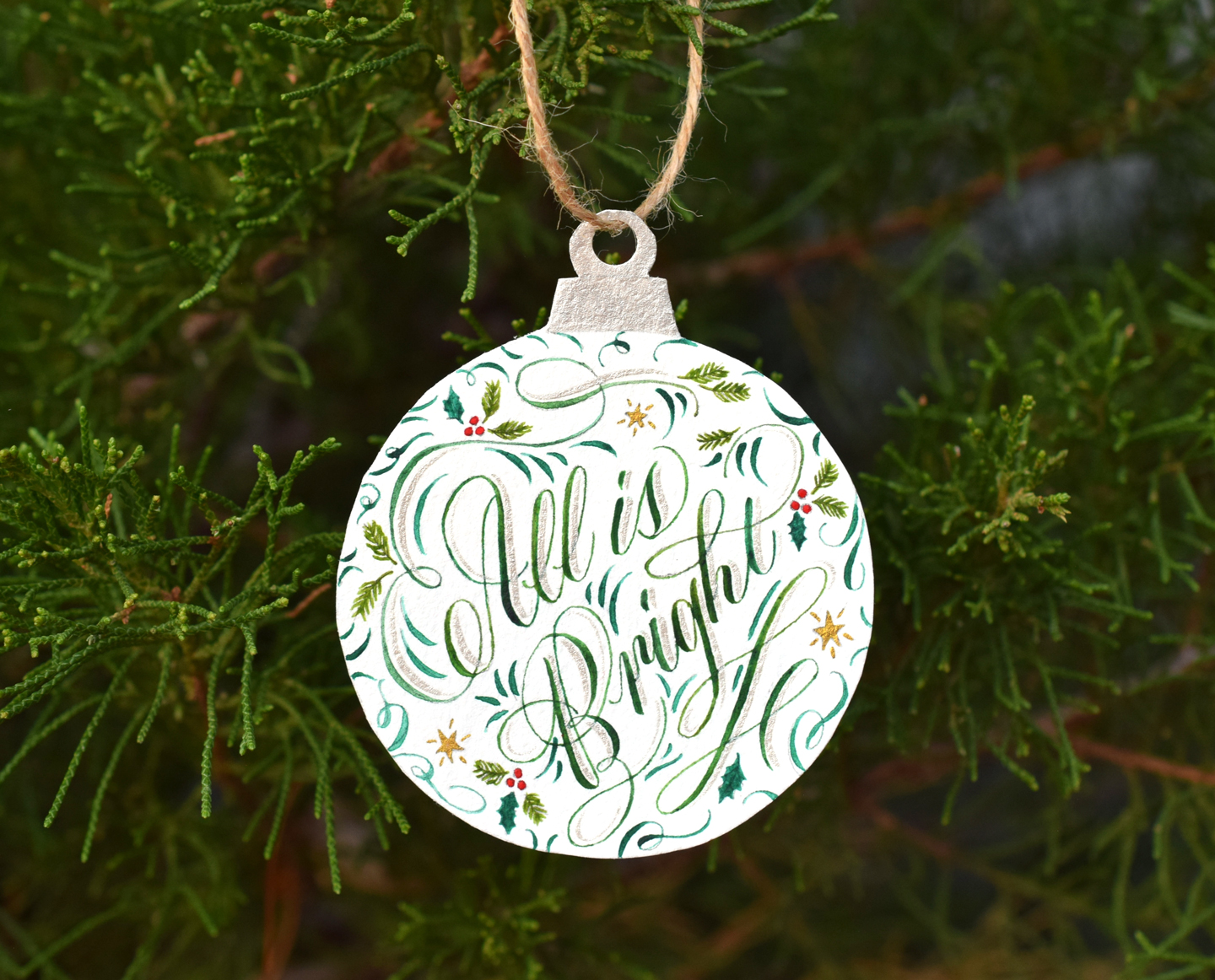 Calligraphy Christmas Ornament Tutorial 