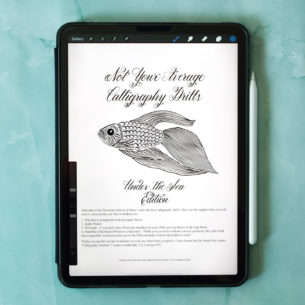 These calligraphy drills will help you to practice pen movements with a fun marine theme.