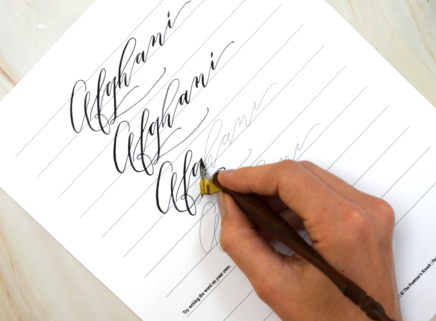Cocktail Casual Calligraphy Worksheet