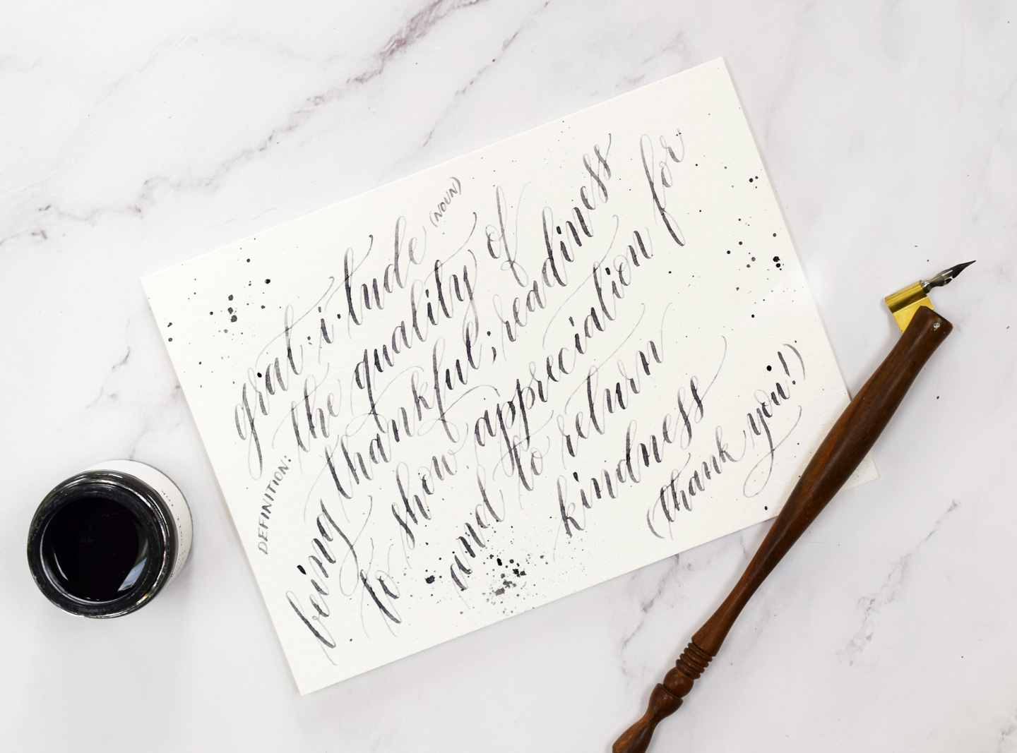 How to Make (Intentional) Calligraphy Ink Splatters