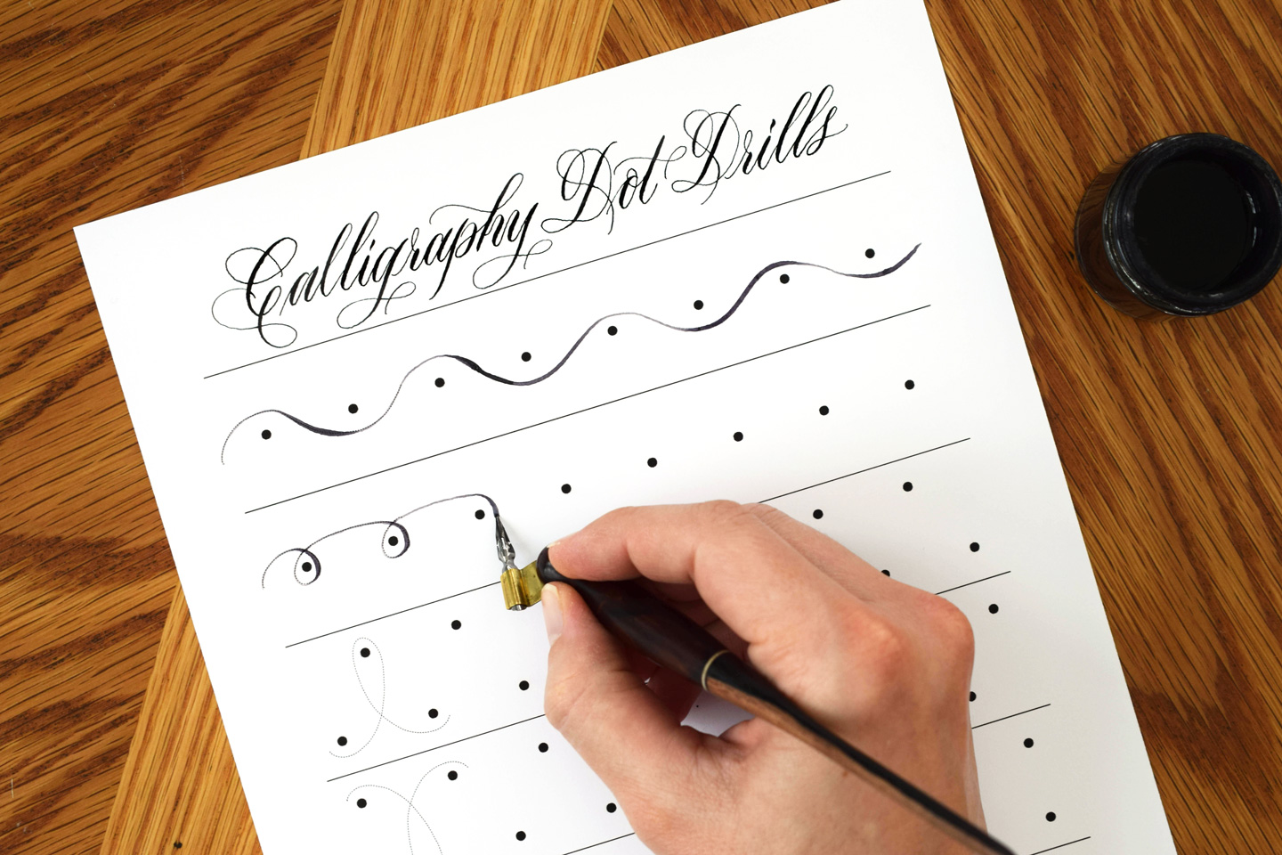 FREE Calligraphy Dot Drills Printable