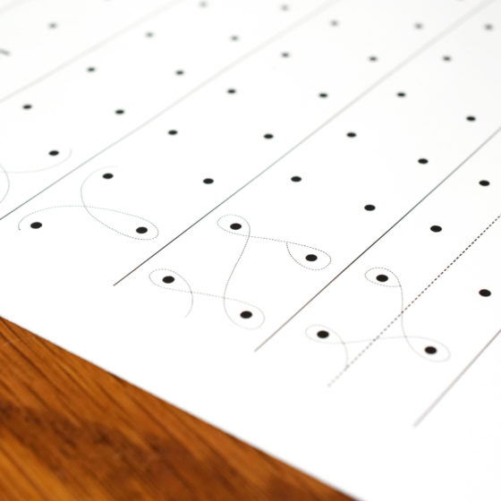 The dot drills start with dotted guides for you to trace over.