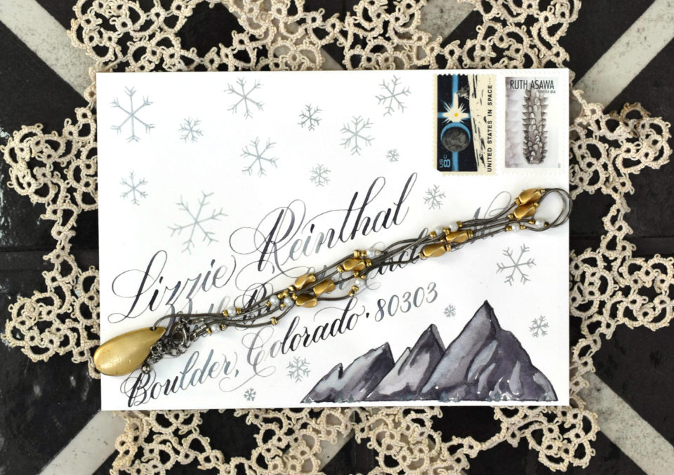 🗻 Snowy + Shimmering Mountains Mail Art Tutorial