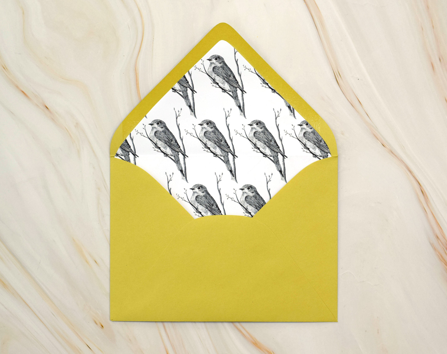 Bluebird illustration envelope liner