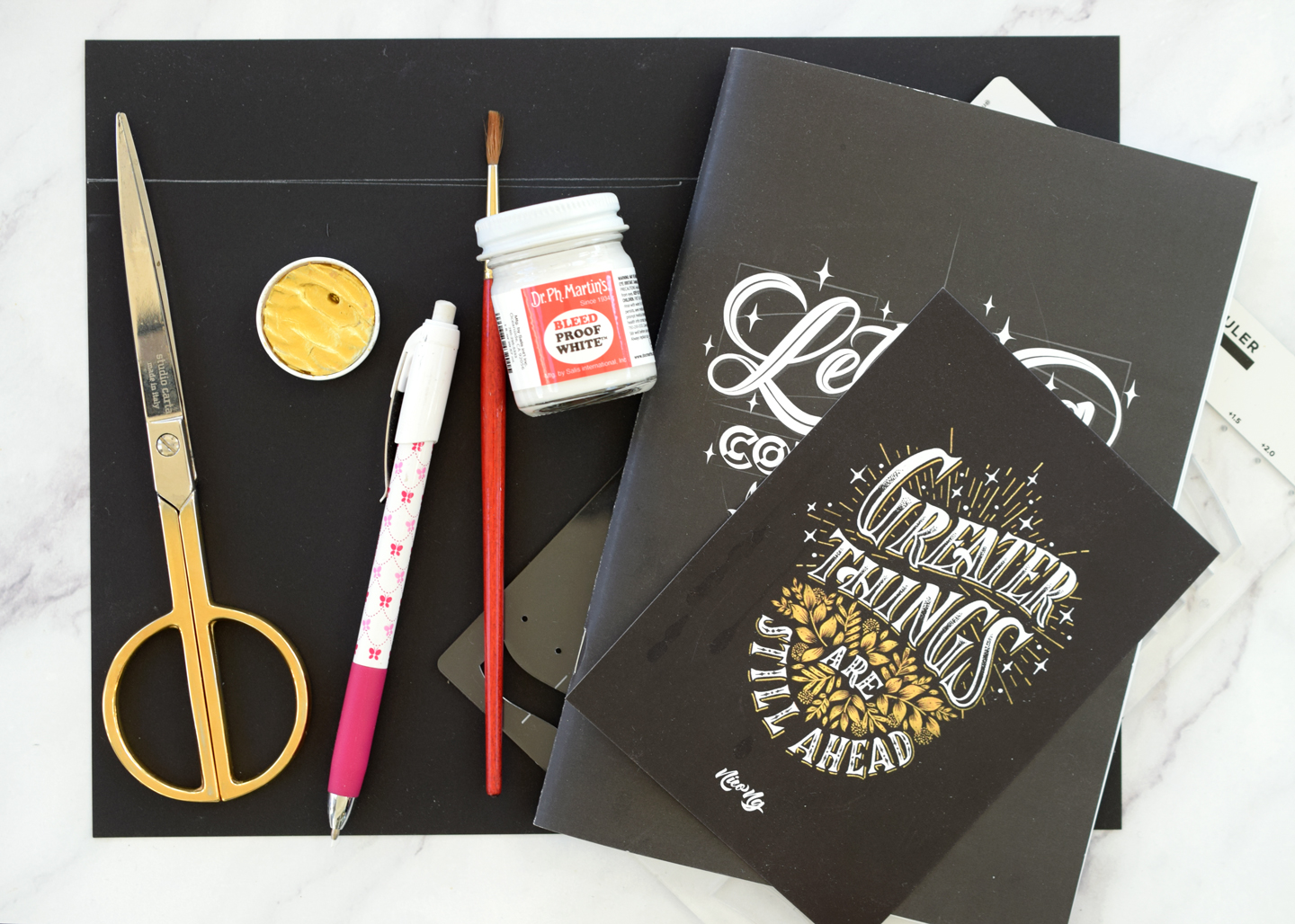 Supplies Needed to Make a Fabulous Hand-Lettered Birthday Card 