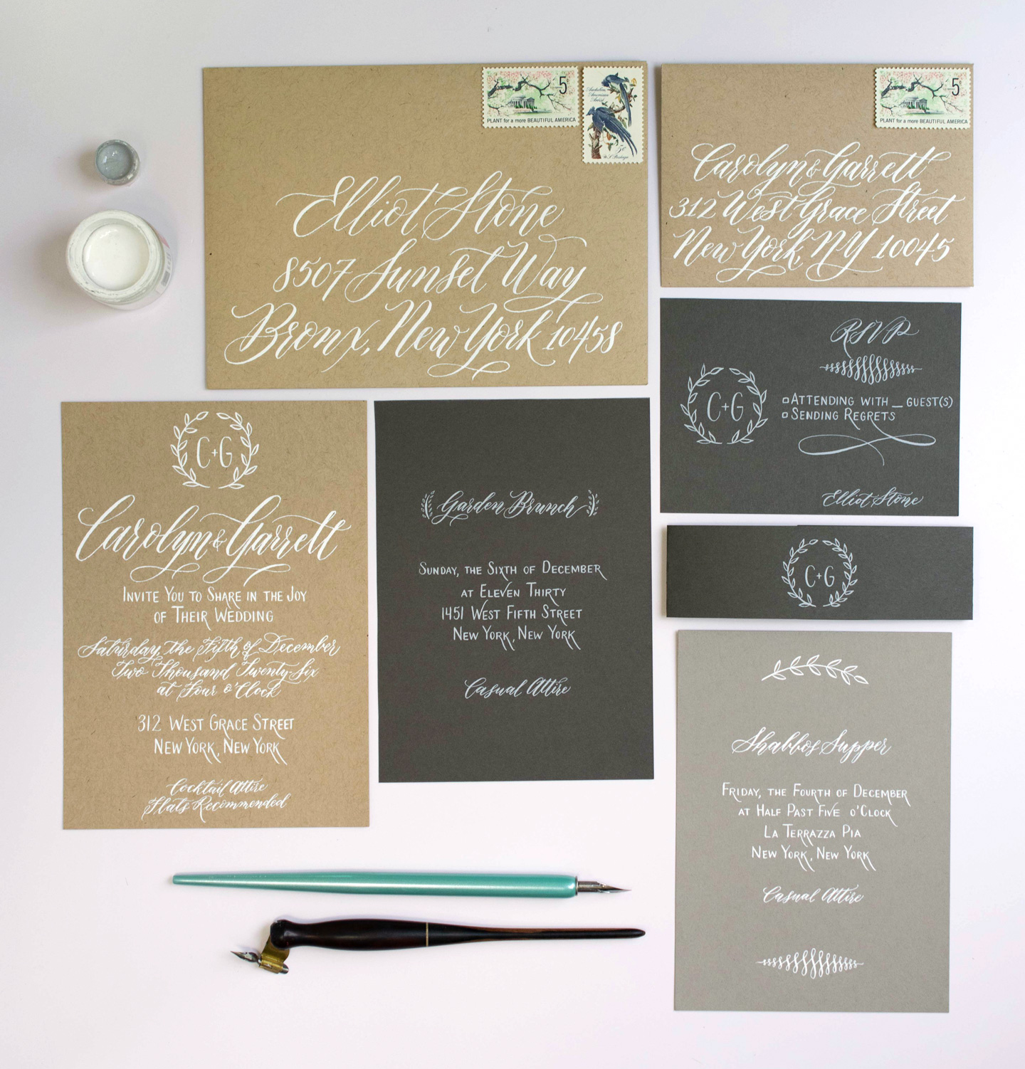 Boho Handmade Calligraphy Wedding Invitations Tutorial