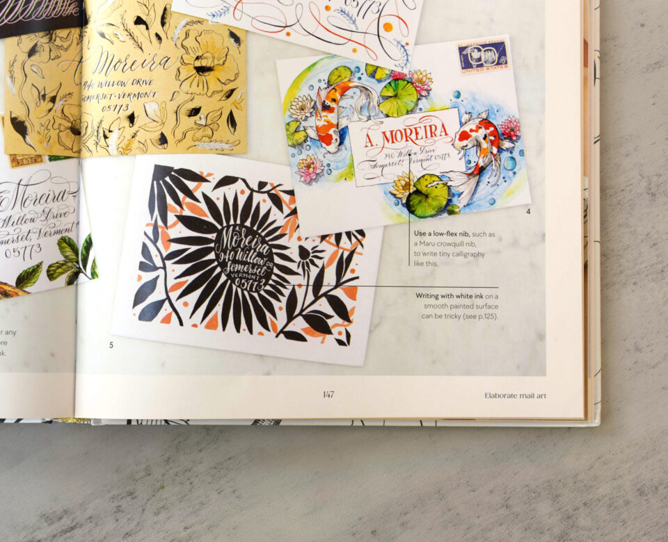 Decorated envelopes in Lindsey Bugbee's "The Calligraphy Book"